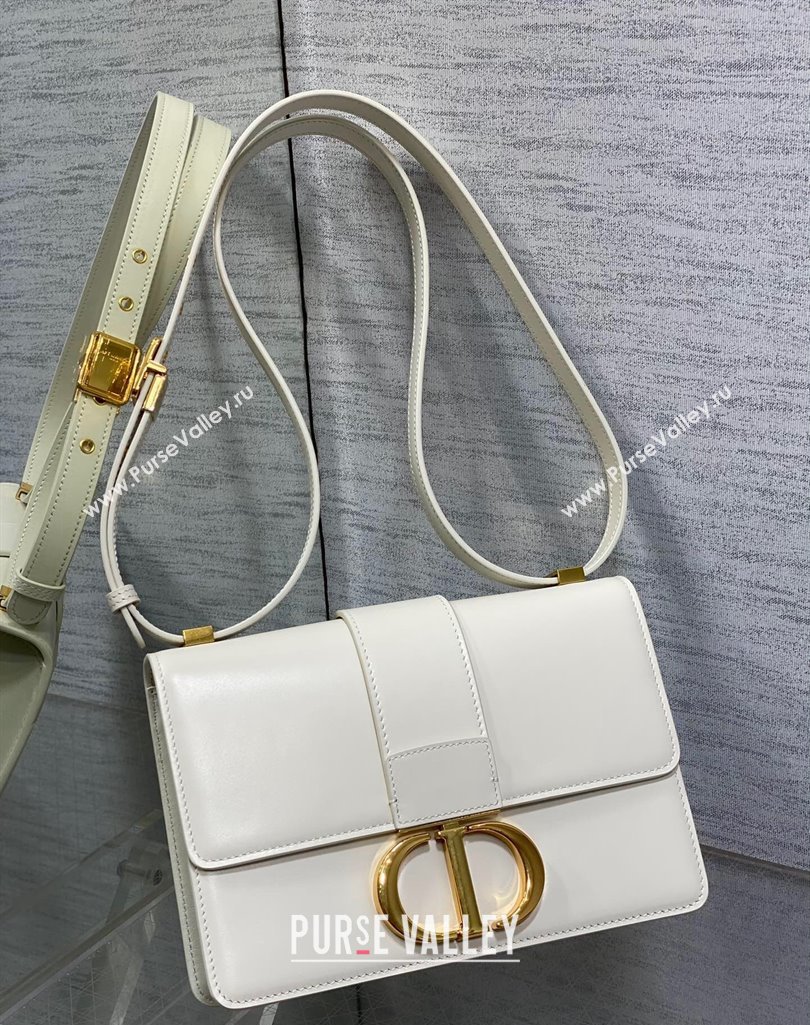 Dior 30 Montaigne Bag in Box Calfskin White 2023 DR111502 (BF-231115024)