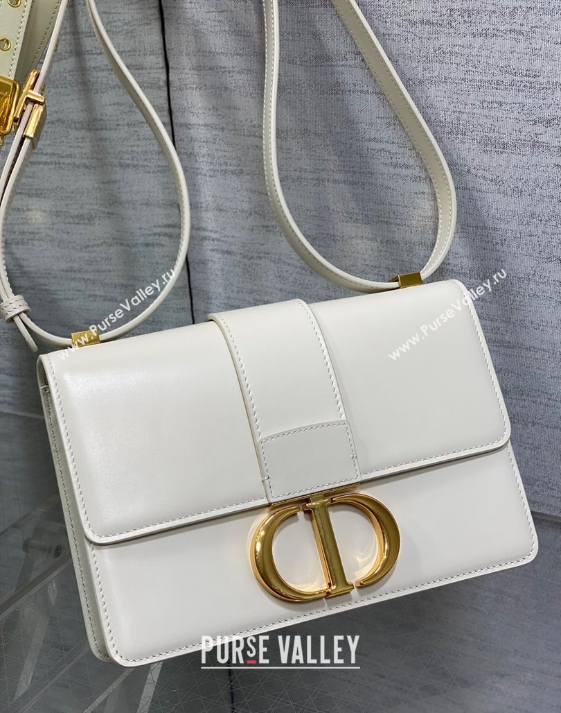 Dior 30 Montaigne Bag in Box Calfskin White 2023 DR111502 (BF-231115024)