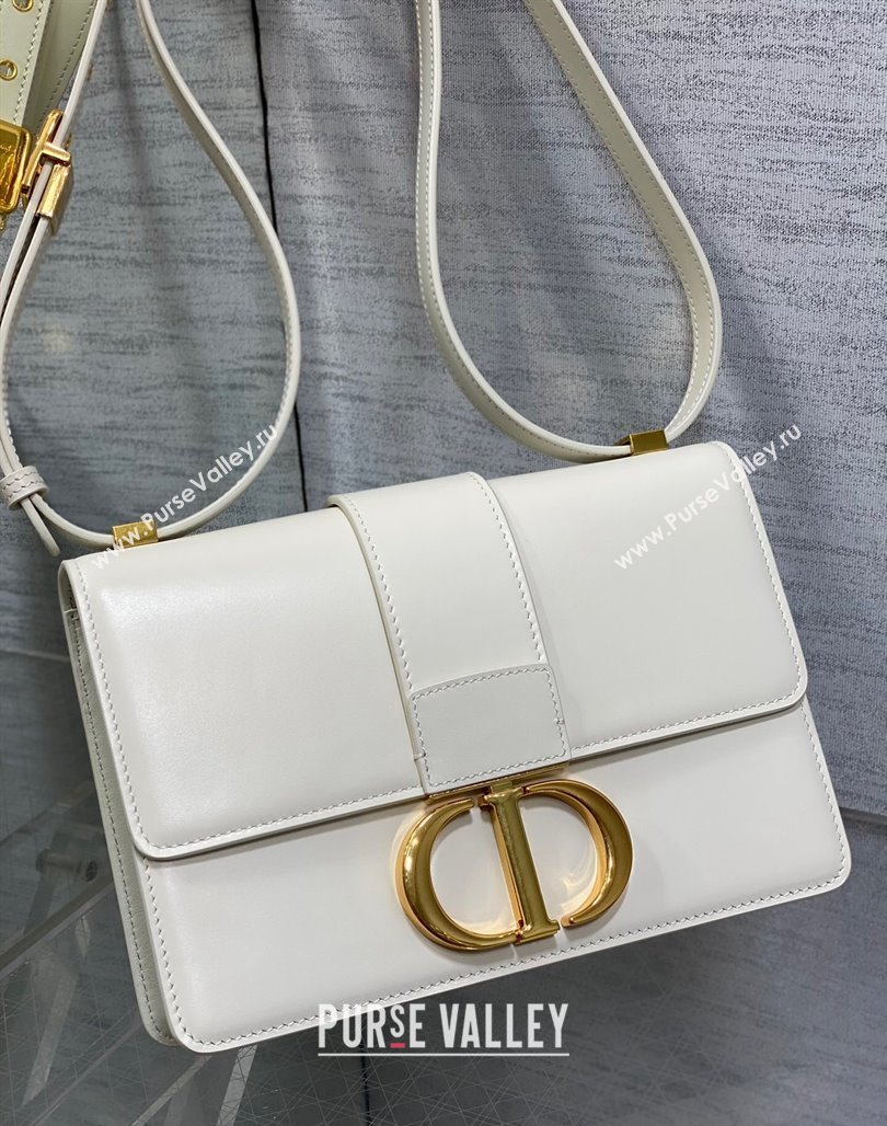 Dior 30 Montaigne Bag in Box Calfskin White 2023 DR111502 (BF-231115024)