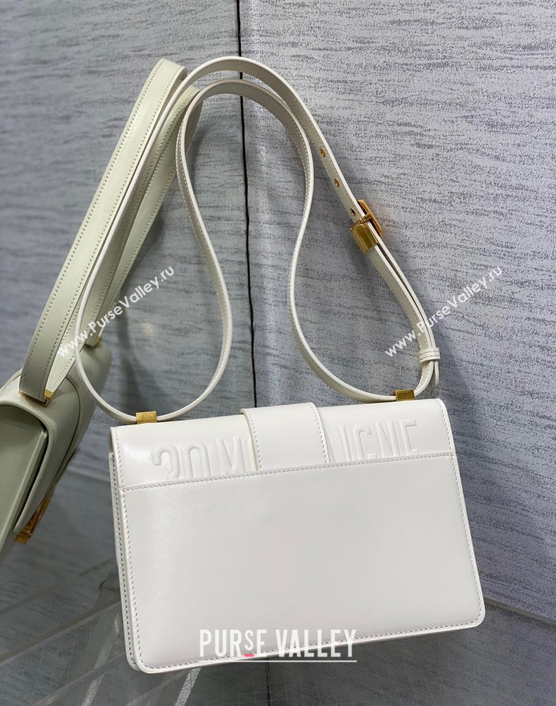 Dior 30 Montaigne Bag in Box Calfskin White 2023 DR111502 (BF-231115024)