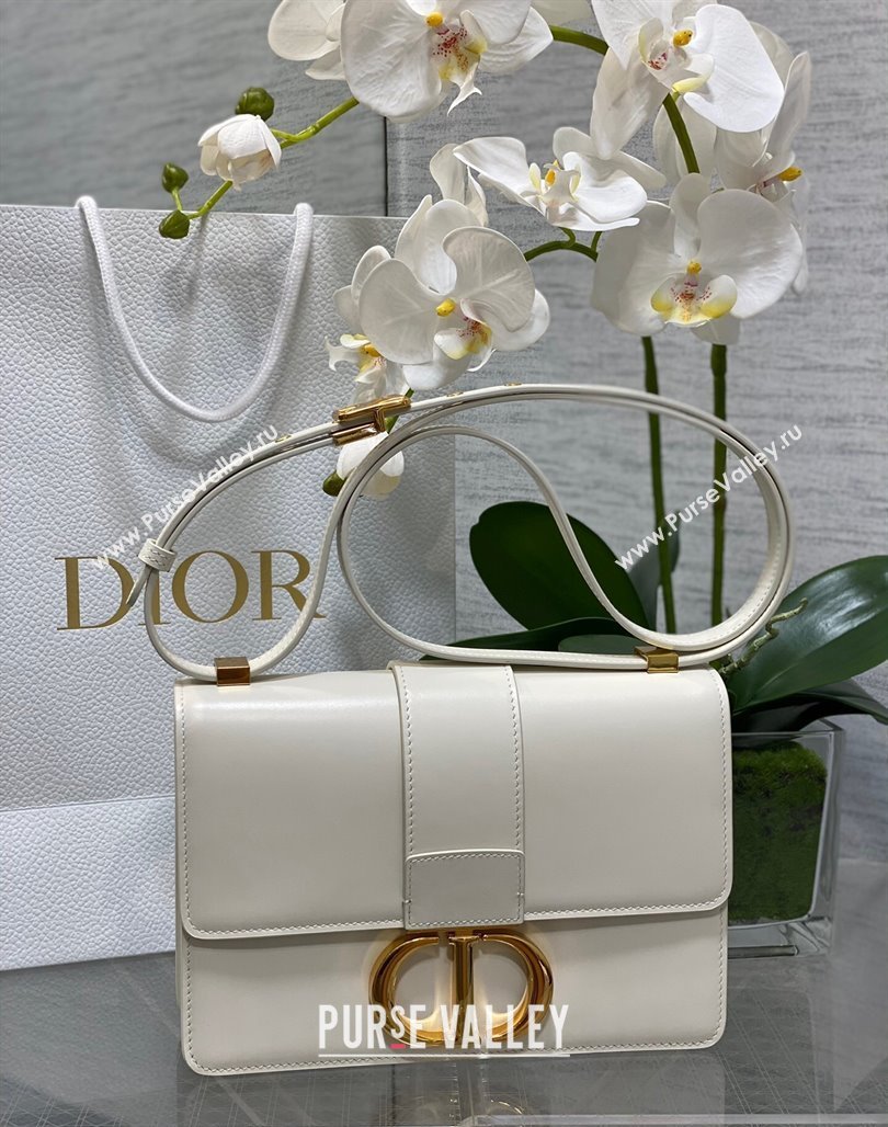 Dior 30 Montaigne Bag in Box Calfskin White 2023 DR111502 (BF-231115024)