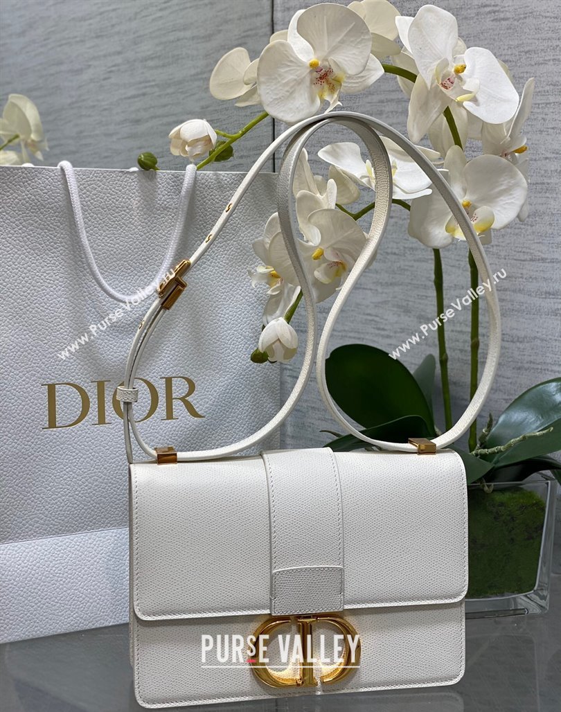 Dior 30 Montaigne Bag in Grained Calfskin White 2023 DR111502 (BF-231115026)