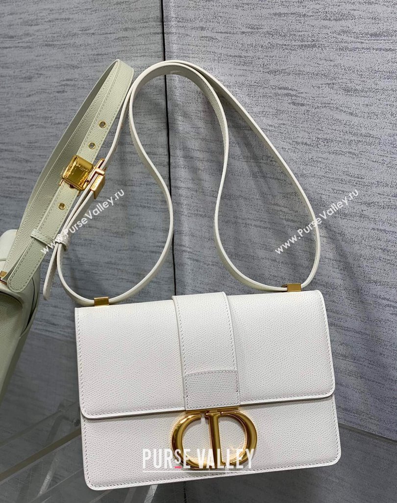 Dior 30 Montaigne Bag in Grained Calfskin White 2023 DR111502 (BF-231115026)