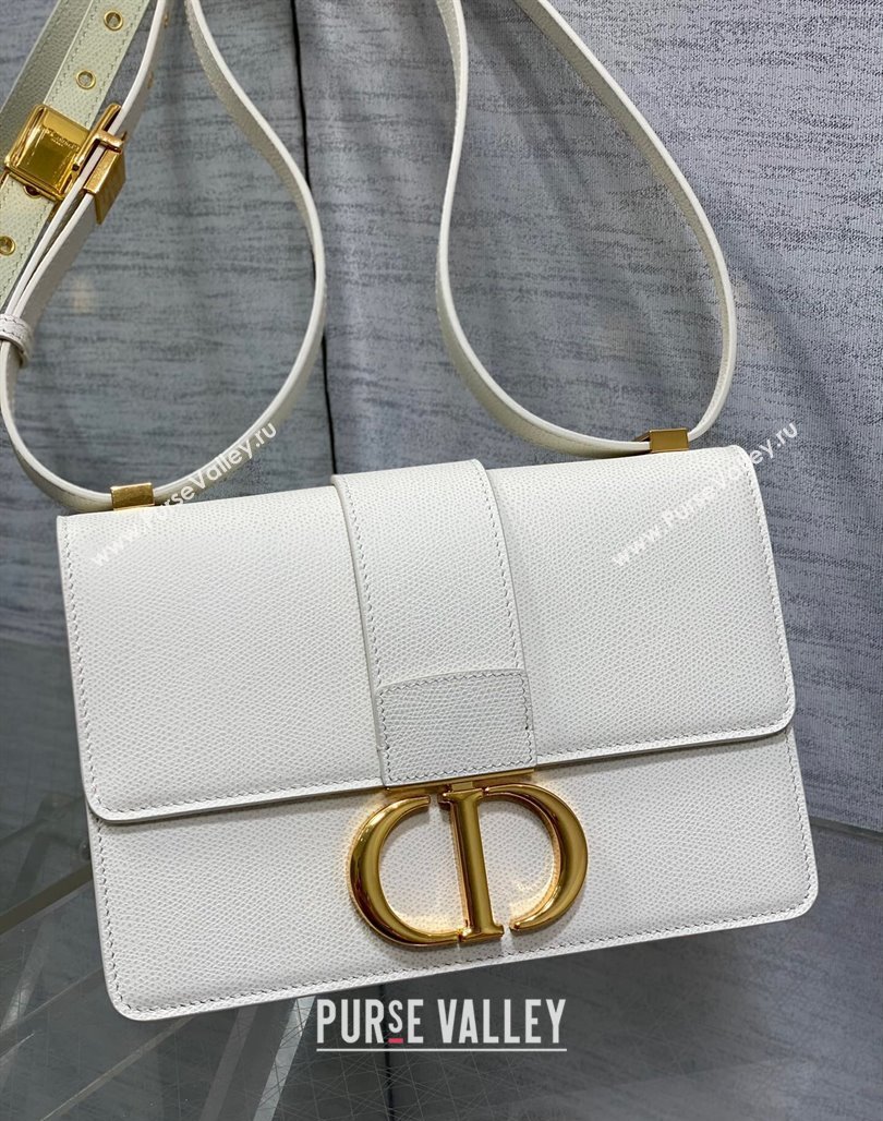 Dior 30 Montaigne Bag in Grained Calfskin White 2023 DR111502 (BF-231115026)