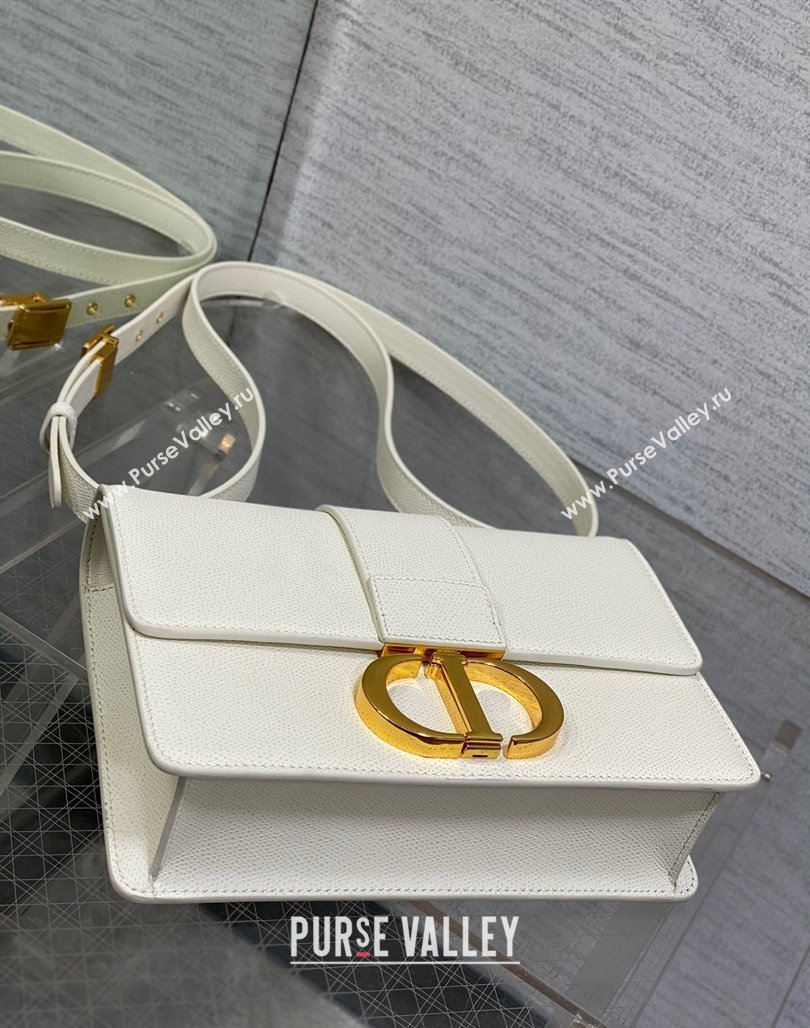 Dior 30 Montaigne Bag in Grained Calfskin White 2023 DR111502 (BF-231115026)