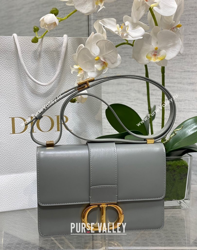 Dior 30 Montaigne Bag in Box Calfskin Grey 2023 DR111502 (BF-231115029)