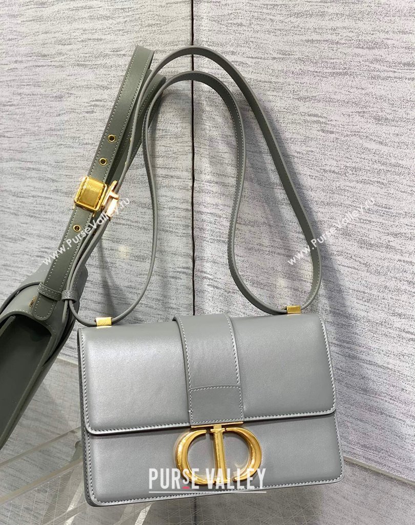 Dior 30 Montaigne Bag in Box Calfskin Grey 2023 DR111502 (BF-231115029)