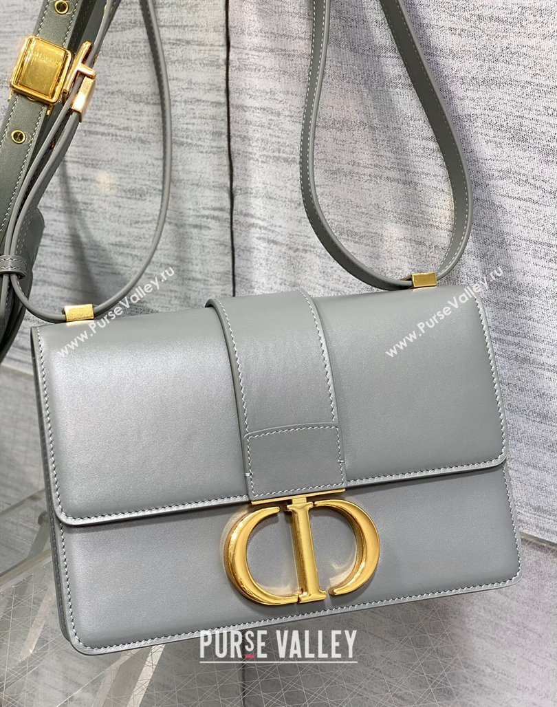 Dior 30 Montaigne Bag in Box Calfskin Grey 2023 DR111502 (BF-231115029)