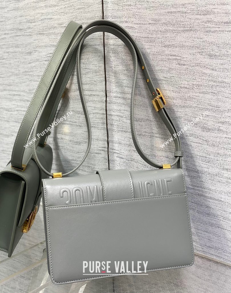 Dior 30 Montaigne Bag in Box Calfskin Grey 2023 DR111502 (BF-231115029)