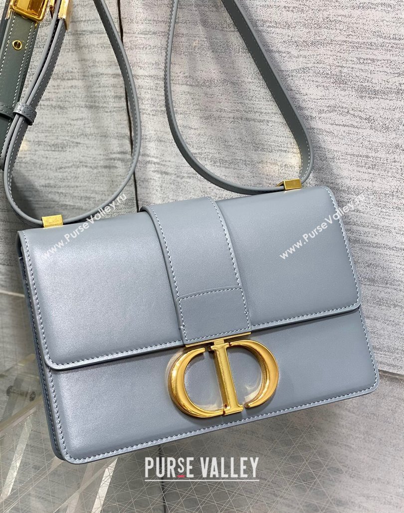 Dior 30 Montaigne Bag in Box Calfskin Dusty Blue 2023 DR111502 (BF-231115030)