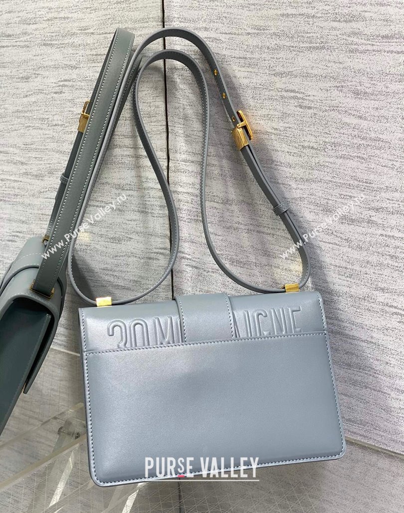 Dior 30 Montaigne Bag in Box Calfskin Dusty Blue 2023 DR111502 (BF-231115030)