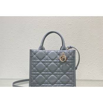 Dior Small Tote Bag in Grey Cannage Calfskin 2023 DR111501 (BF-231115014)