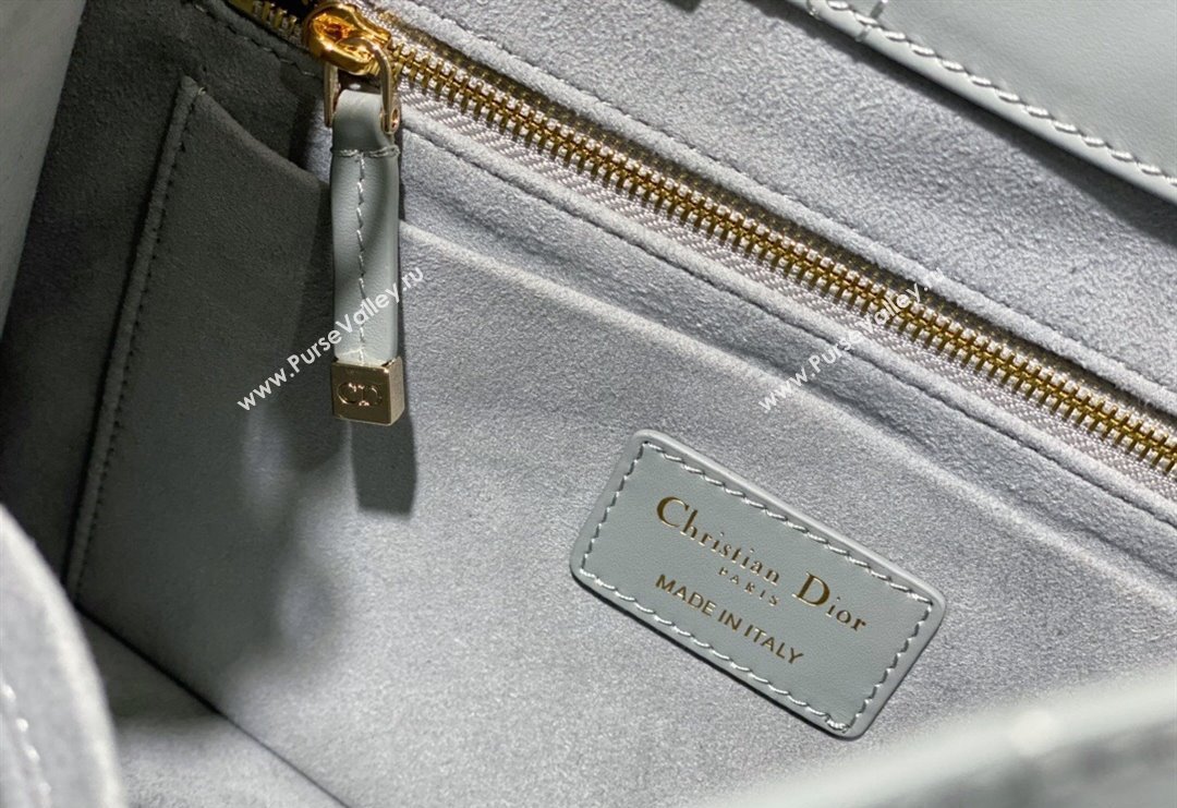Dior Small Tote Bag in Grey Cannage Calfskin 2023 DR111501 (BF-231115014)