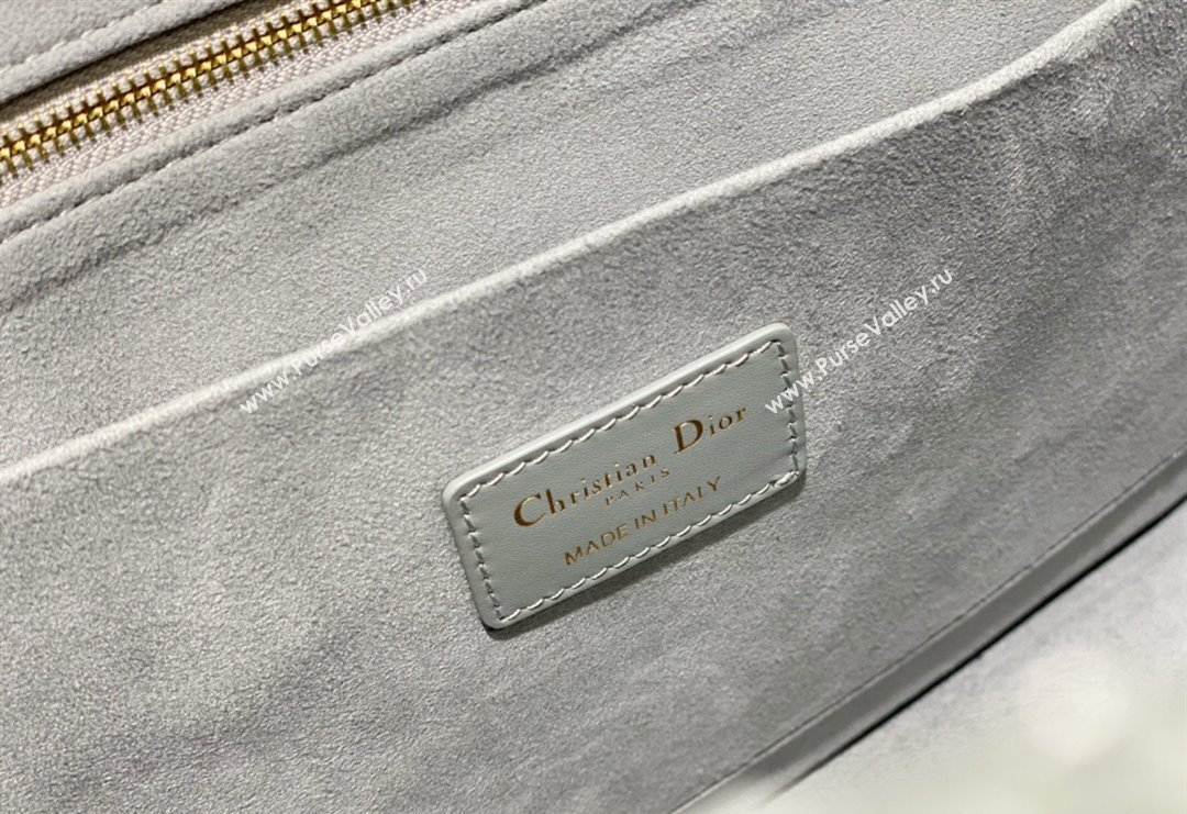 Dior Medium Tote Bag in Grey Cannage Calfskin 2023 DR111501 (BF-231115015)