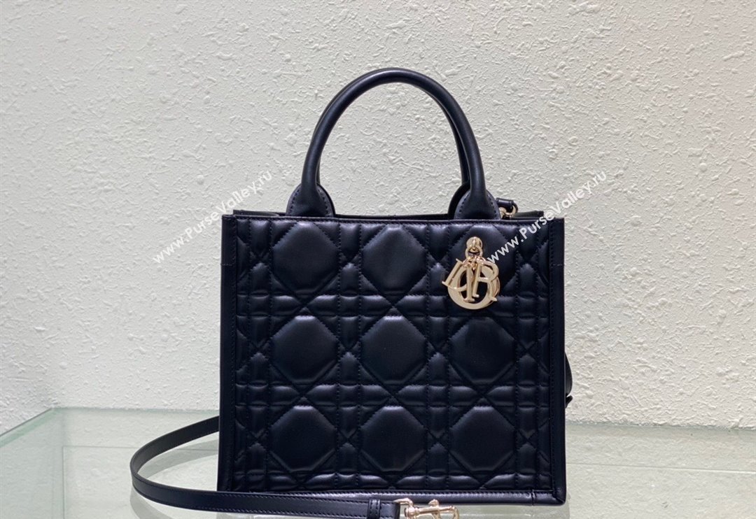 Dior Small Tote Bag in Black Cannage Calfskin 2023 DR111501 (BF-231115016)