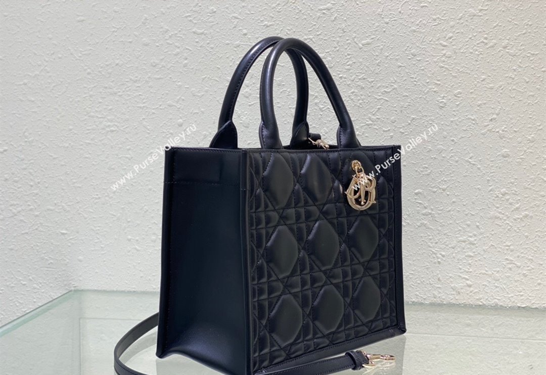 Dior Small Tote Bag in Black Cannage Calfskin 2023 DR111501 (BF-231115016)