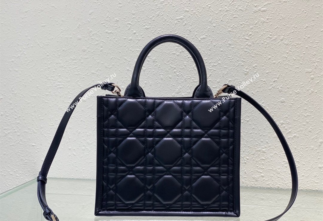 Dior Small Tote Bag in Black Cannage Calfskin 2023 DR111501 (BF-231115016)