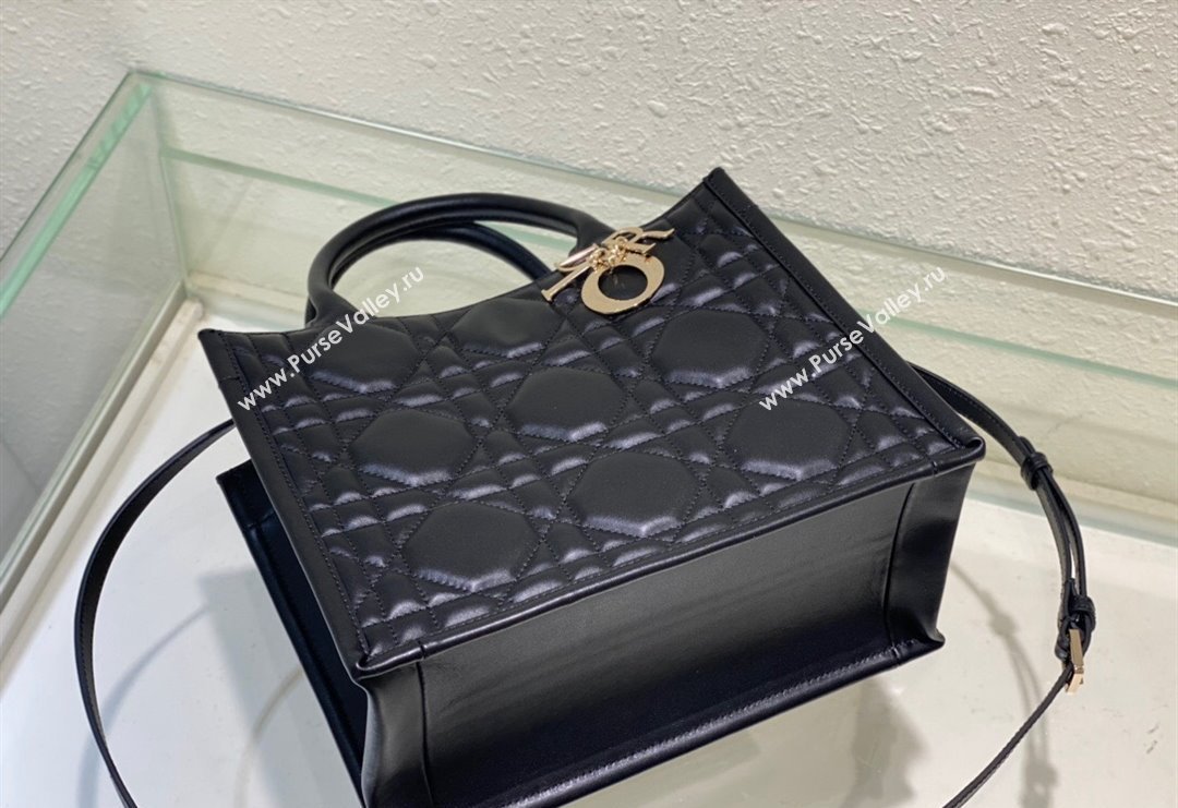 Dior Small Tote Bag in Black Cannage Calfskin 2023 DR111501 (BF-231115016)