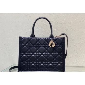 Dior Medium Tote Bag in Black Cannage Calfskin 2023 DR111501 (BF-231115017)