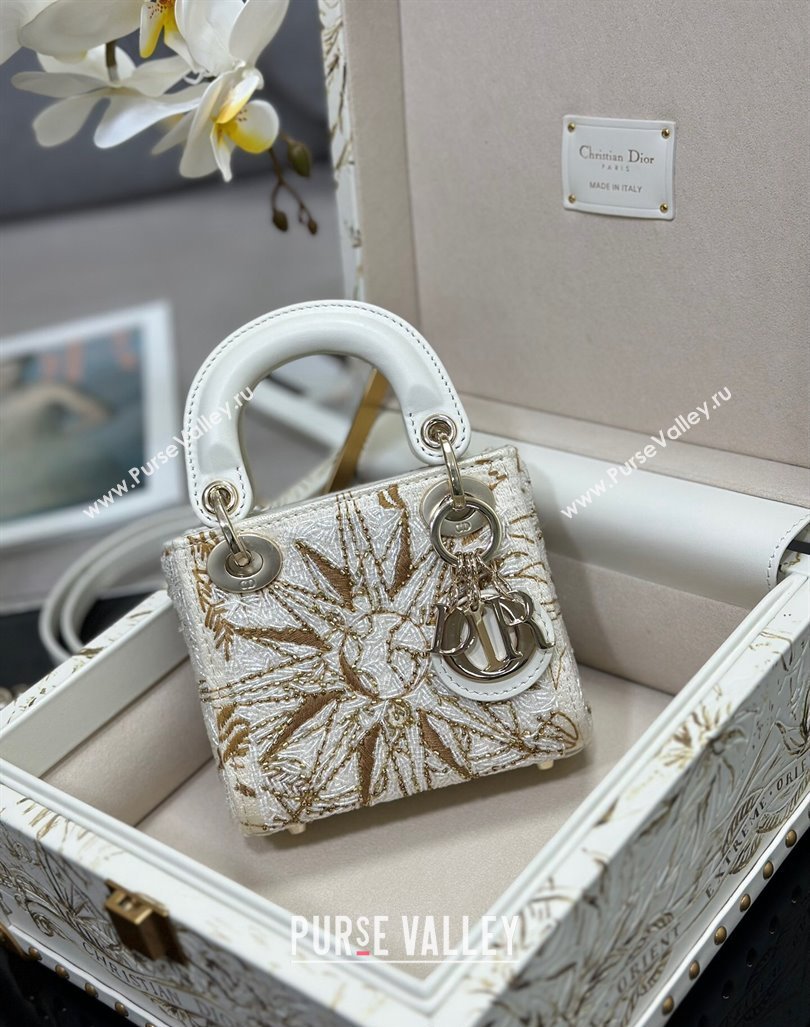 Dior Micro Lady Dior Bag and Box Set with Florilegio Motif Gold 2024 (XXG-240219086)