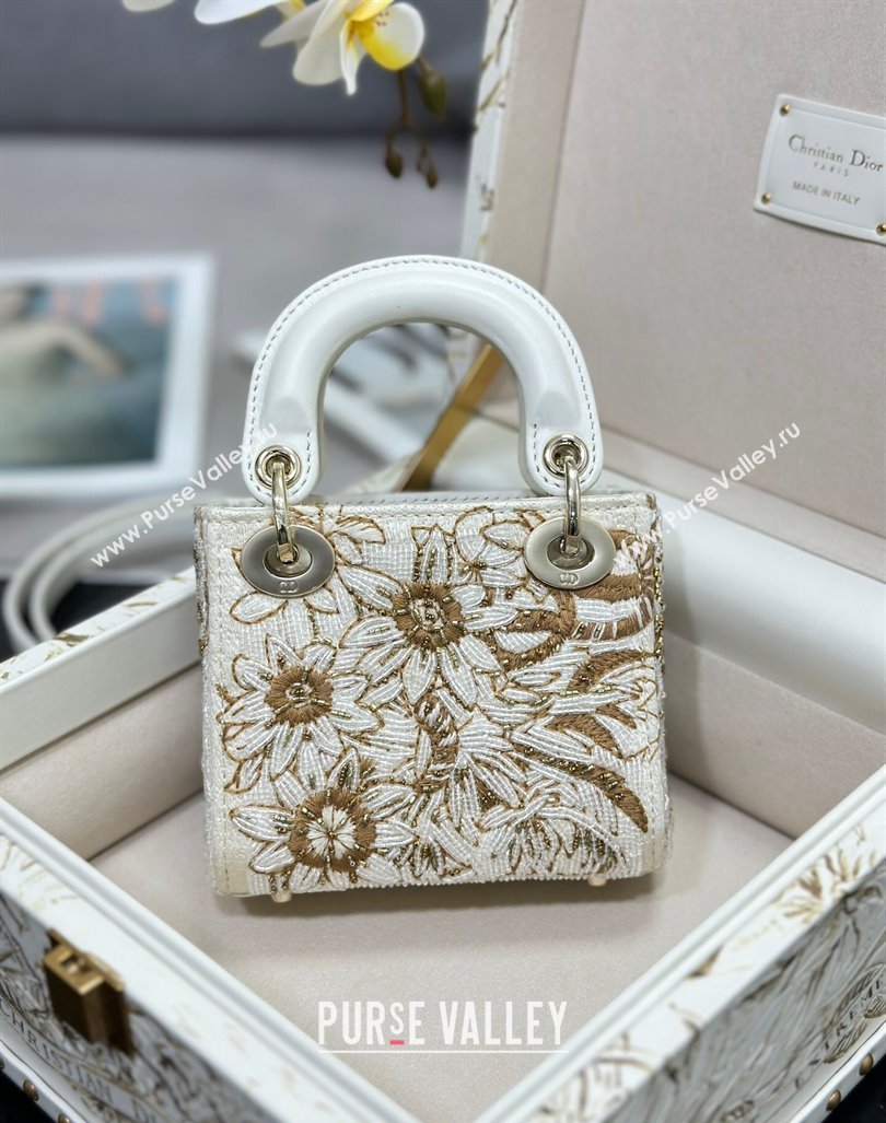 Dior Micro Lady Dior Bag and Box Set with Florilegio Motif Gold 2024 (XXG-240219086)