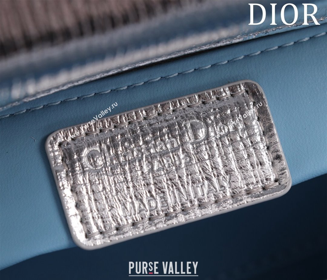 Dior Mini Lady Dior Bag in Metallic Cannage Leather Silver 2 2024 M0505 (XXG-240219043)