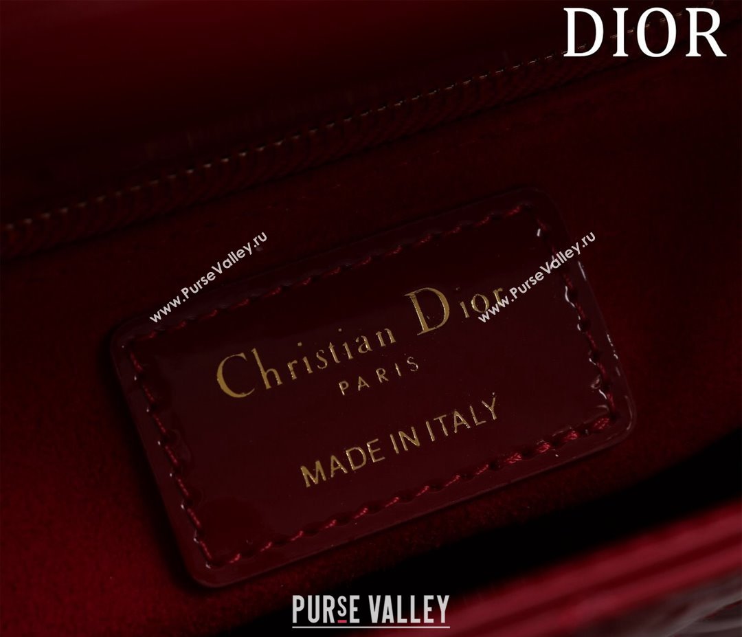 Dior Mini Lady Dior Bag in Patent Cannage Leather Red 2024 M0505 (XXG-240219048)