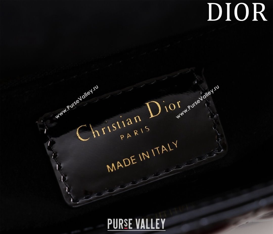 Dior Mini Lady Dior Bag in Patent Cannage Leather Black 2024 M0505 (XXG-240219051)