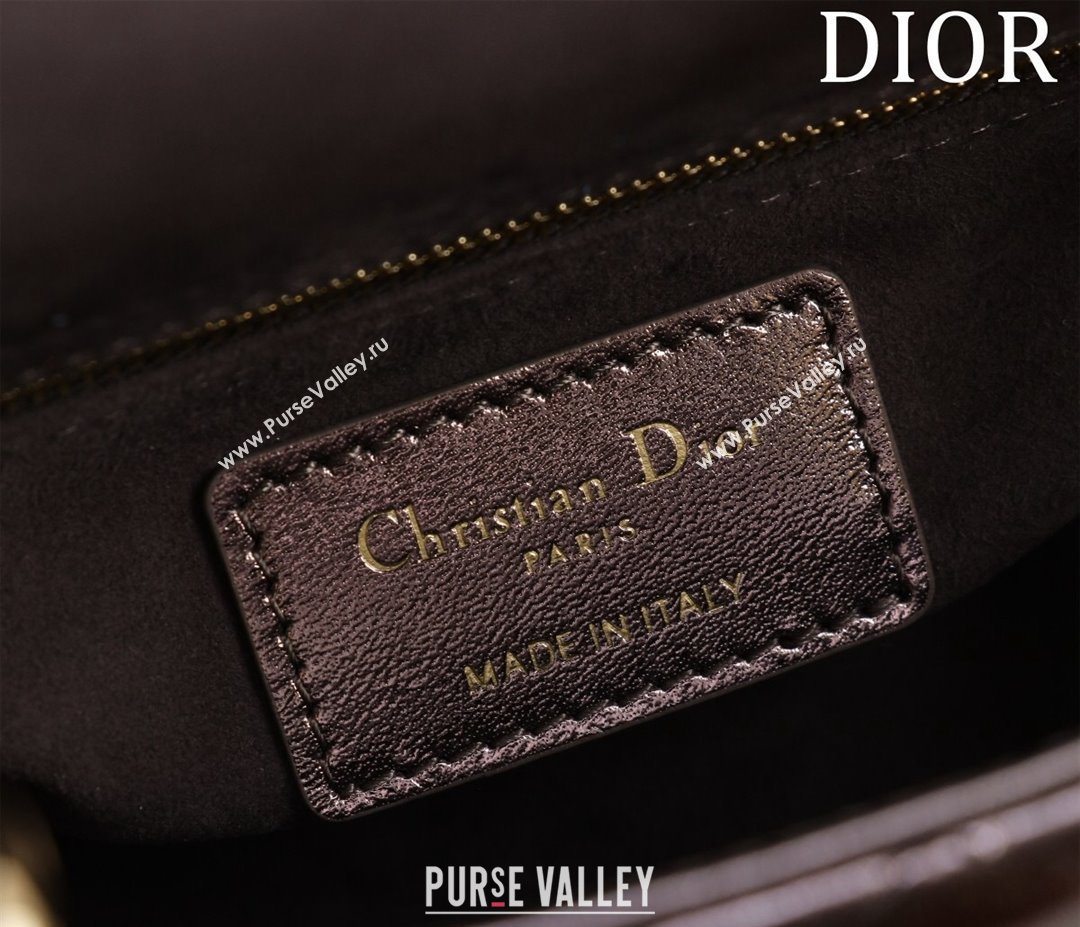 Dior Mini Lady Dior Bag in Metallic Cannage Leather Bronze 2024 M0505 (XXG-240219052)