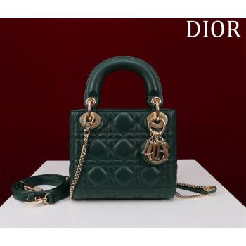 Dior Mini Lady Dior Bag in Cannage Lambskin Green 2024 M0505 (XXG-240219054)