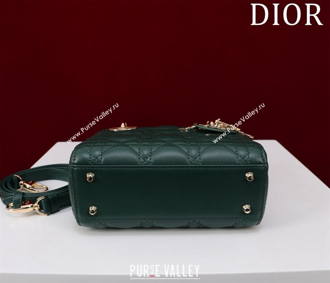 Dior Mini Lady Dior Bag in Cannage Lambskin Green 2024 M0505 (XXG-240219054)