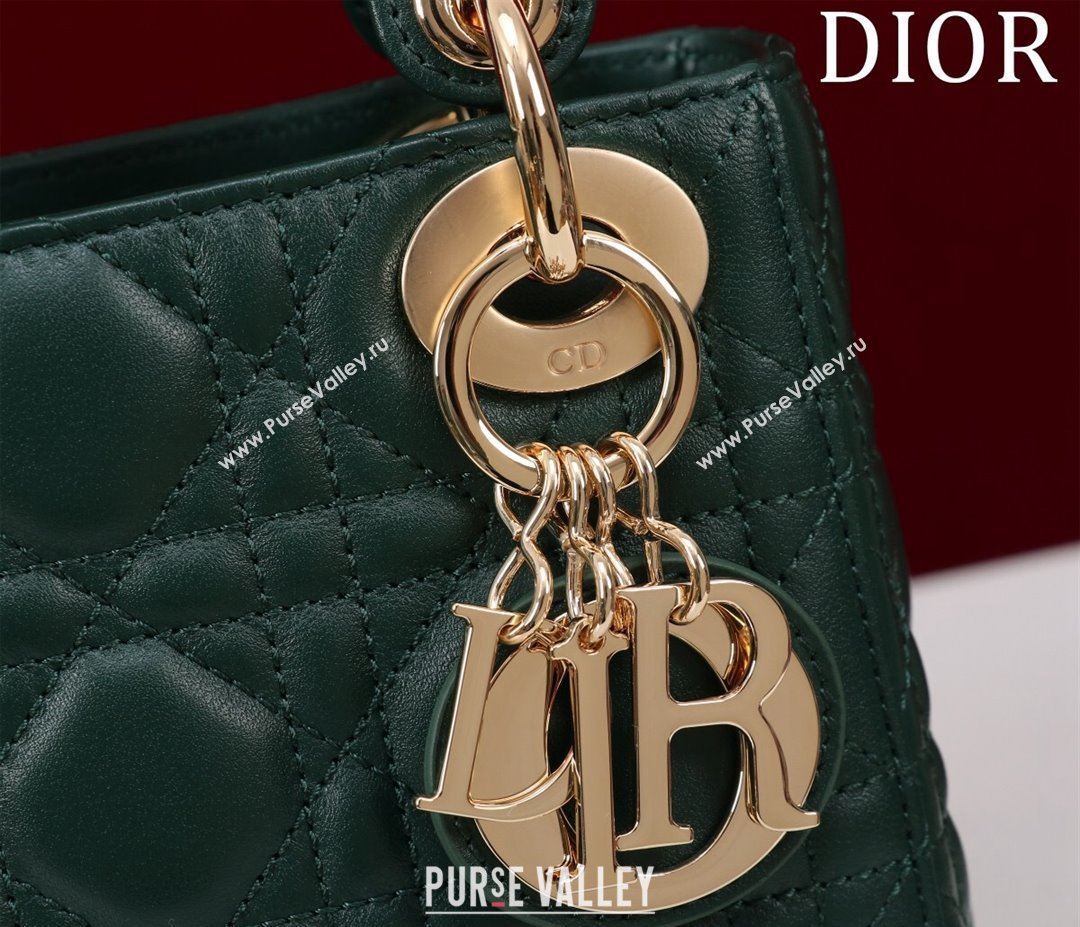 Dior Mini Lady Dior Bag in Cannage Lambskin Green 2024 M0505 (XXG-240219054)