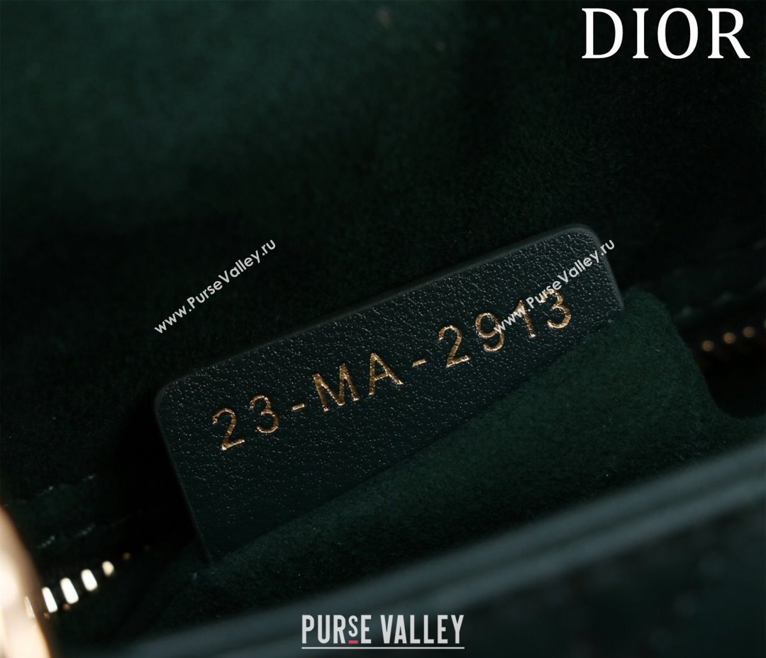 Dior Mini Lady Dior Bag in Cannage Lambskin Green 2024 M0505 (XXG-240219054)