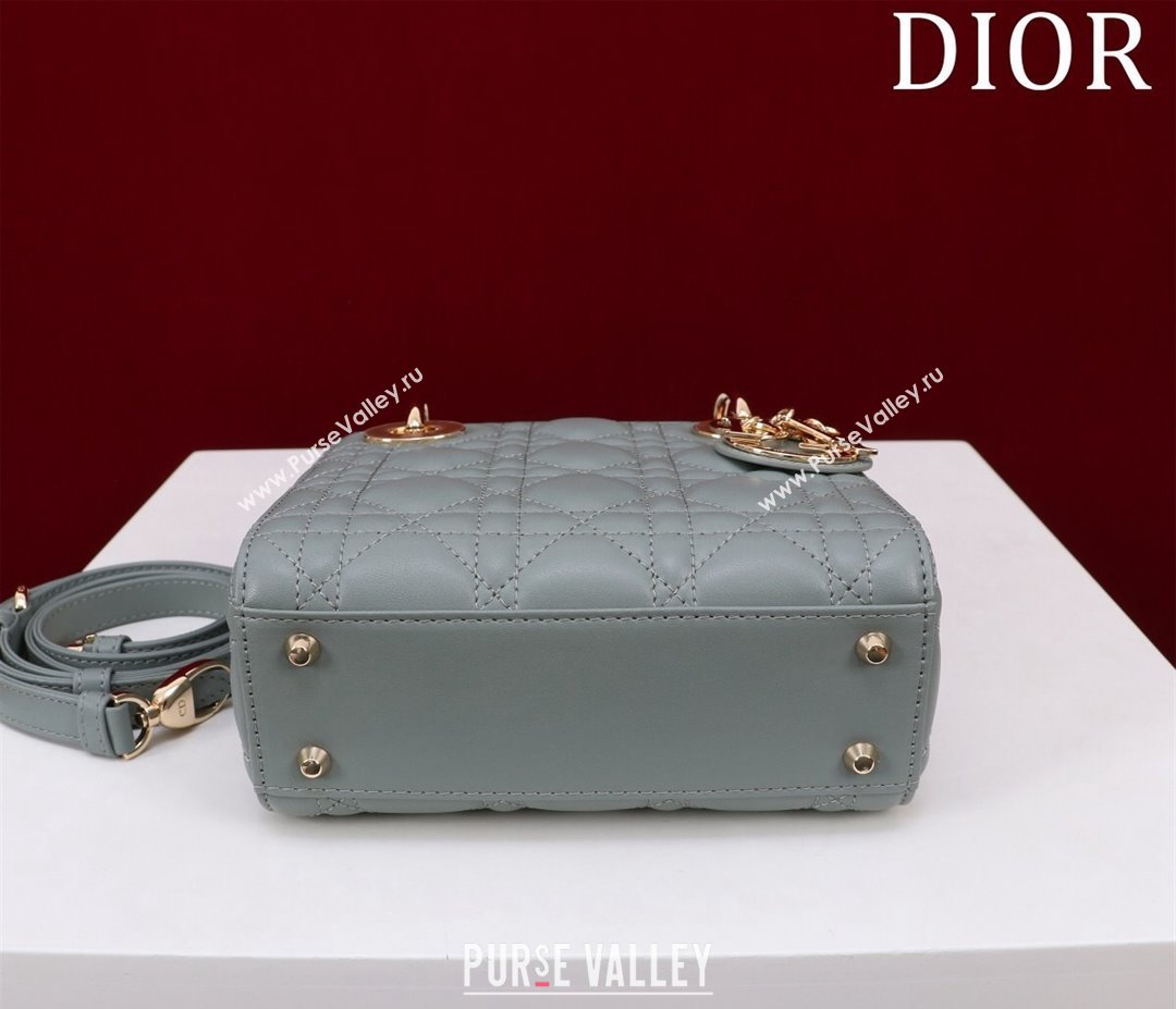 Dior Mini Lady Dior Bag in Cannage Lambskin Cloud Blue 2024 M0505 (XXG-240219056)