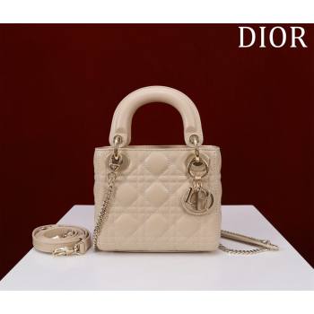 Dior Mini Lady Dior Bag in Cannage Lambskin Nude 2024 M0505 (XXG-240219058)