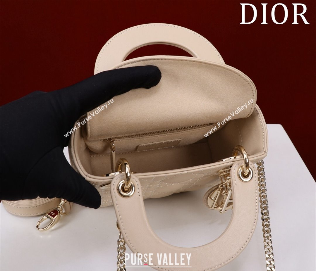 Dior Mini Lady Dior Bag in Cannage Lambskin Nude 2024 M0505 (XXG-240219058)