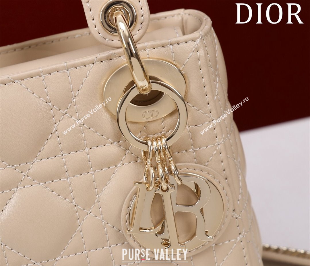 Dior Mini Lady Dior Bag in Cannage Lambskin Nude 2024 M0505 (XXG-240219058)