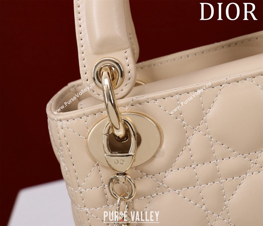 Dior Mini Lady Dior Bag in Cannage Lambskin Nude 2024 M0505 (XXG-240219058)