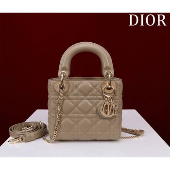 Dior Mini Lady Dior Bag in Cannage Lambskin Beige 2024 M0505 (XXG-240219059)