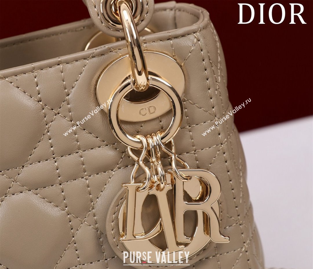 Dior Mini Lady Dior Bag in Cannage Lambskin Beige 2024 M0505 (XXG-240219059)