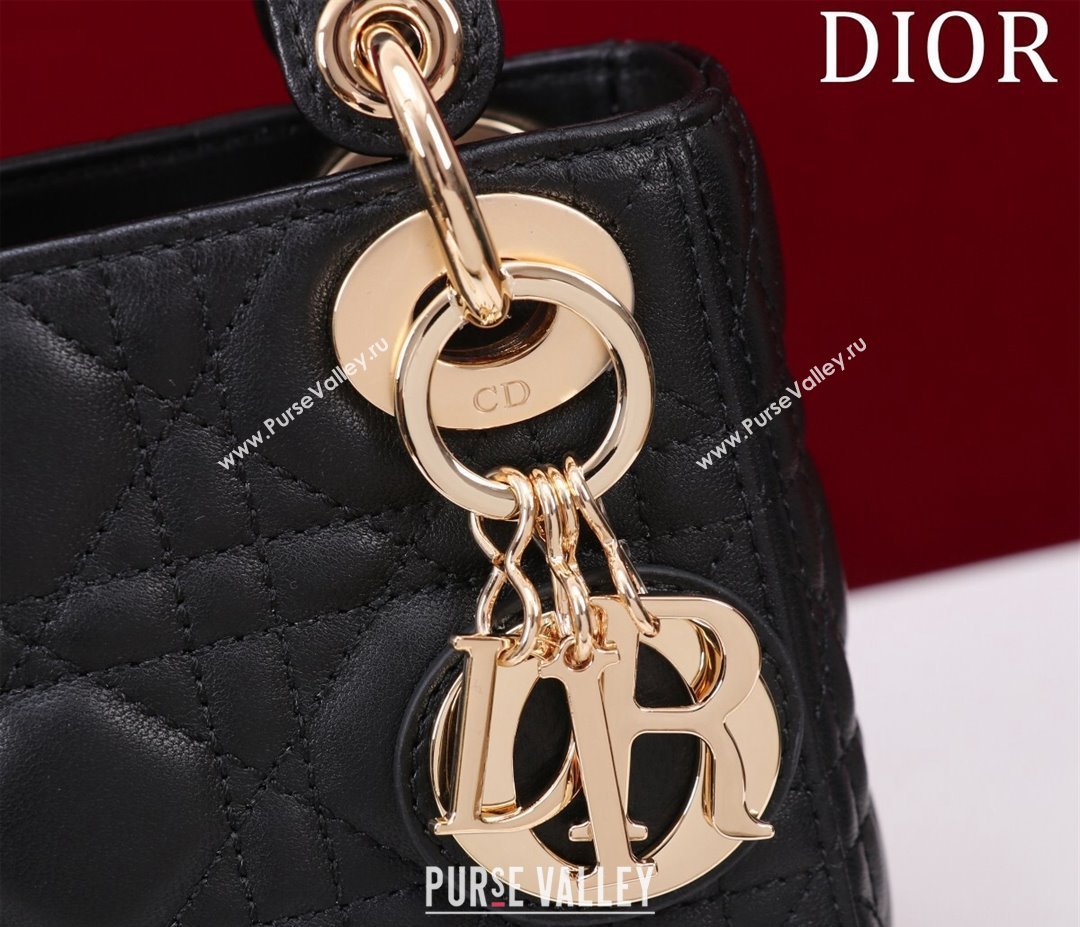 Dior Mini Lady Dior Bag in Cannage Lambskin Black 2024 M0505 (XXG-240219060)