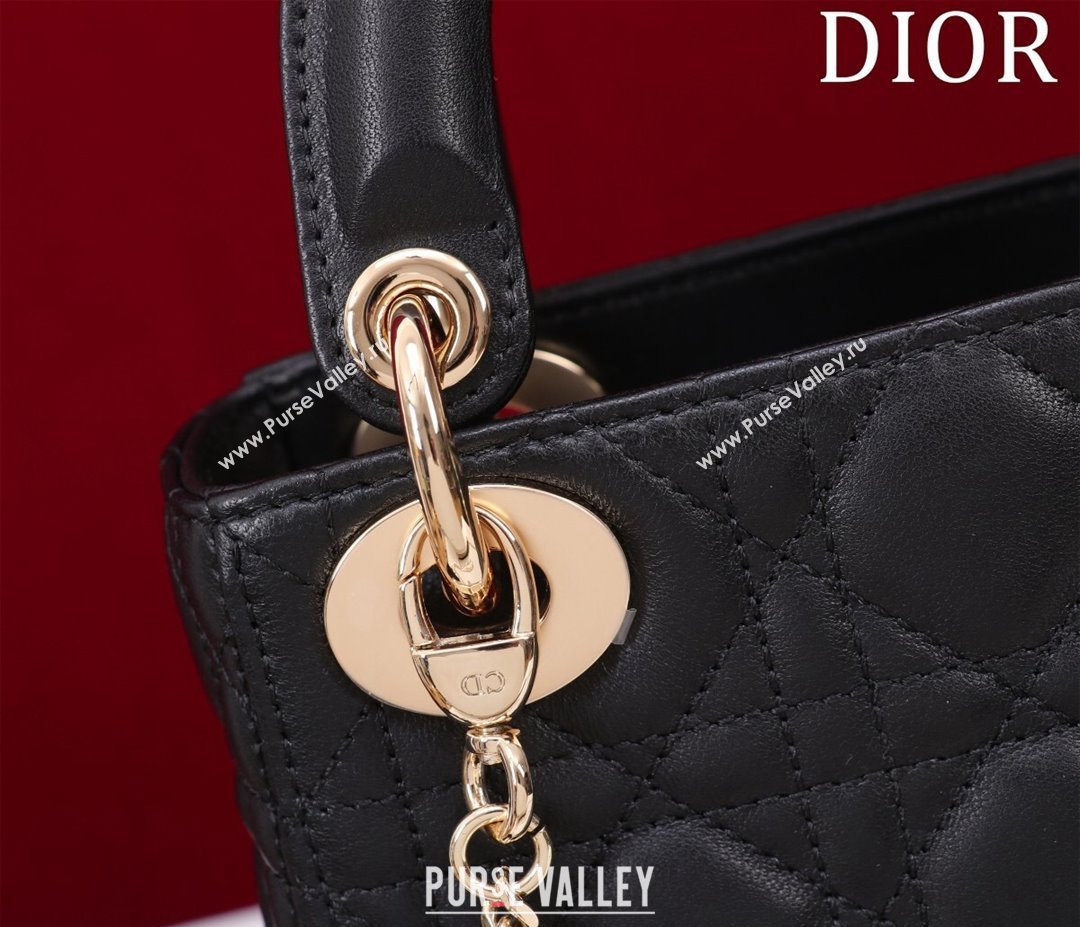 Dior Mini Lady Dior Bag in Cannage Lambskin Black 2024 M0505 (XXG-240219060)