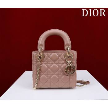 Dior Mini Lady Dior Bag in Cannage Lambskin Dark Nude 2024 M0505 (XXG-240219066)