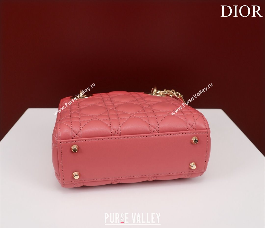 Dior Mini Lady Dior Bag in Cannage Lambskin Pink 2 2024 M0505 (XXG-240219068)