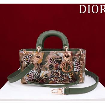 Dior Small Lady D-Joy Bag in D-Lace Macrame-Effect Motif Embroidery Green 2024 (XXG-240219077)