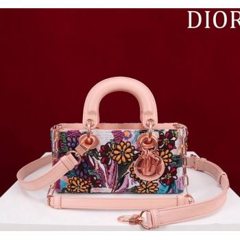 Dior Small Lady D-Joy Bag in D-Lace Macrame-Effect Motif Embroidery Light Pink 2024 (XXG-240219078)