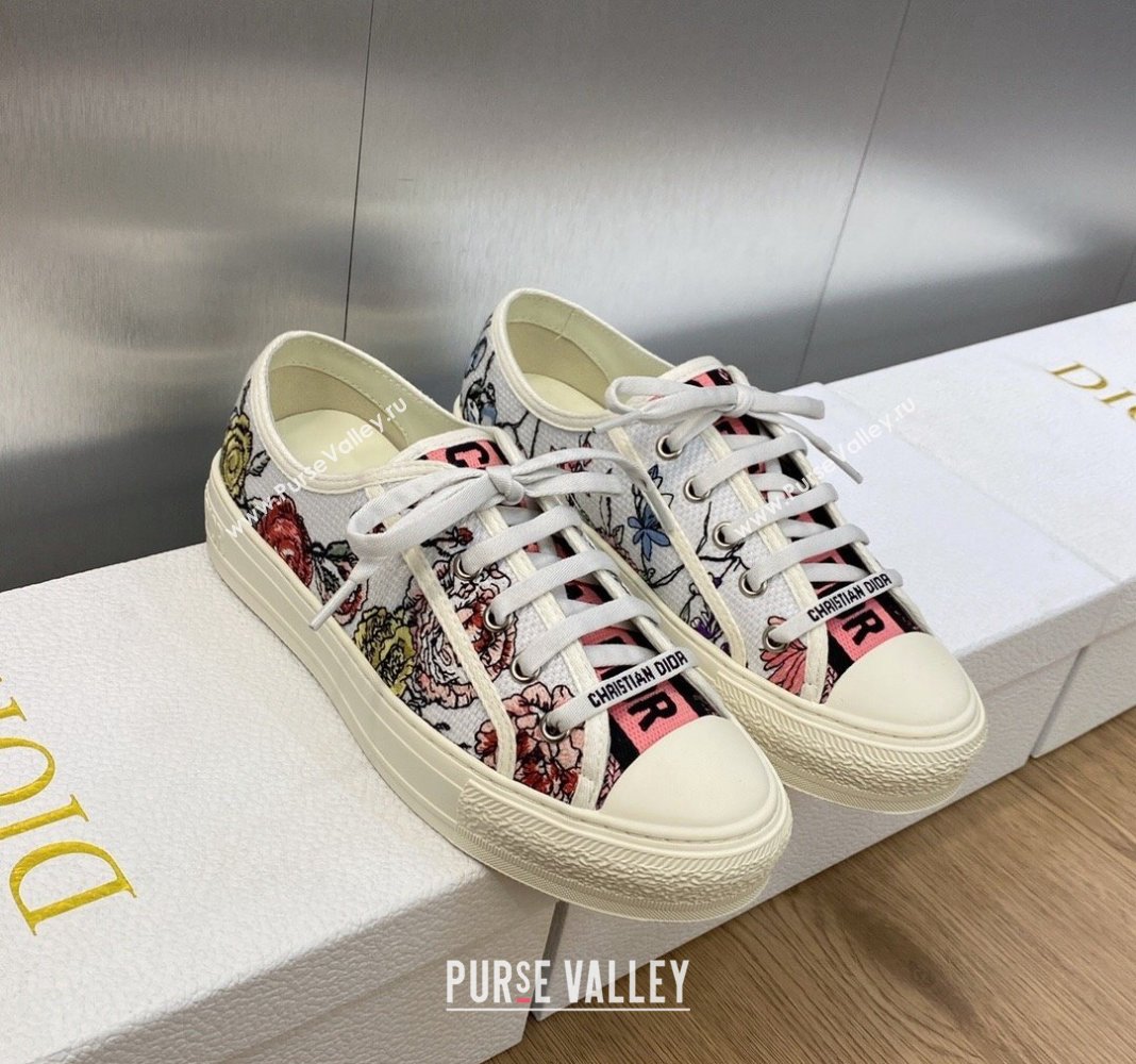 Dior WalknDior Sneakers in Flora Embroidered Cotton Pink 2 2024 0226 (MD-240226002)