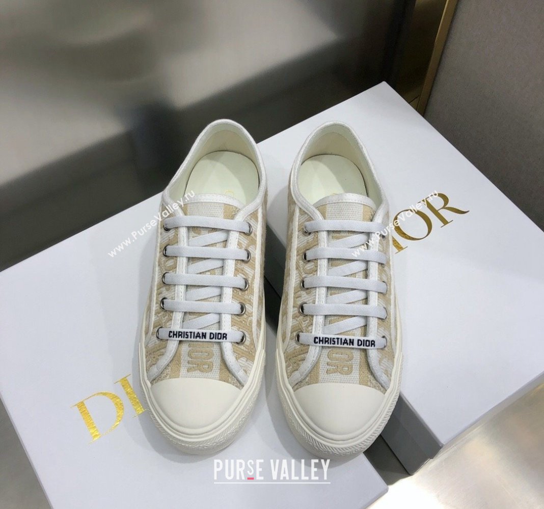 Dior WalknDior Sneakers in Oblique Embroidered Cotton Beige 18 2024 0226 (MD-240226019)