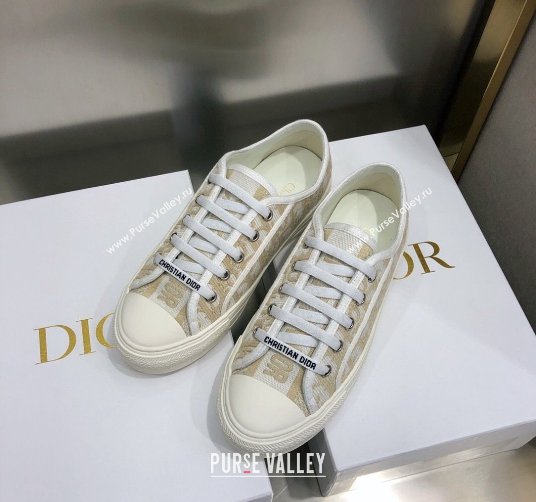 Dior WalknDior Sneakers in Oblique Embroidered Cotton Beige 18 2024 0226 (MD-240226019)