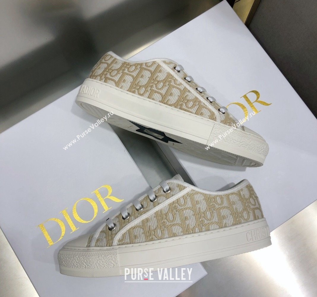 Dior WalknDior Sneakers in Oblique Embroidered Cotton Beige 18 2024 0226 (MD-240226019)